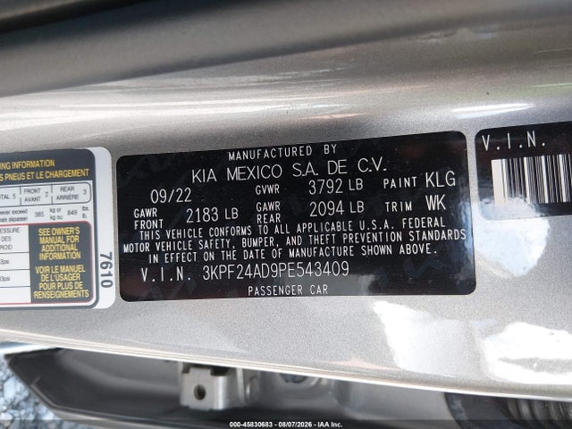 KIA Forte Lxs 2023 3KPF24AD9PE543409 Image 9