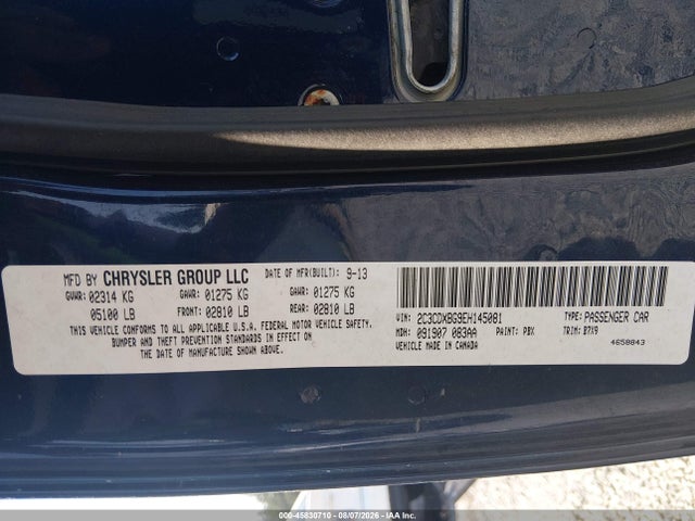 45830710 :رقم المزاد ، 2C3CDXBG9EH145081 vin ، 2014 Dodge Charger Se مزاد بيع