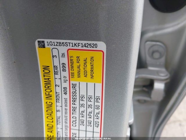 45830755 :رقم المزاد ، 1G1ZB5ST1KF142520 vin ، 2019 Chevrolet Malibu 1ls مزاد بيع