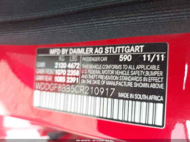 Продаж на аукціоні авто 2012 Mercedes-benz C 300 Sport 4matic, vin: WDDGF8BB5CR210917, номер лоту: 45830791