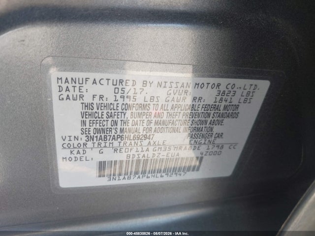 Nissan SENTRA SV 2017 3N1AB7AP6HL692947 Image 9
