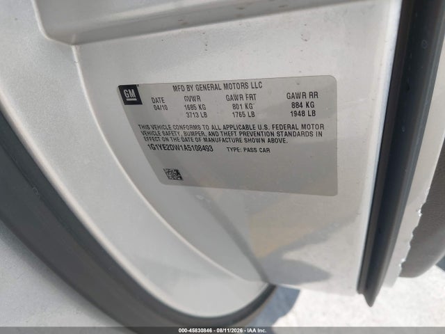 Продаж на аукціоні авто 2010 Chevrolet Corvette, vin: 1G1YE2DW1A5108493, номер лоту: 45830846