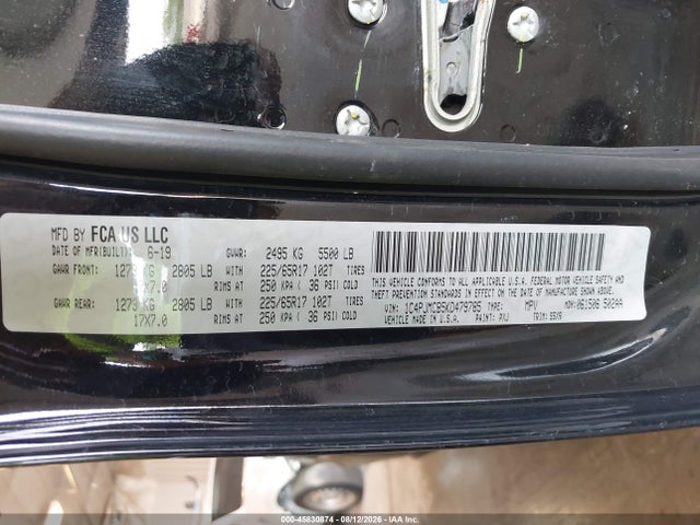 Продаж на аукціоні авто 2019 Jeep Cherokee Latitude 4x4, vin: 1C4PJMCB5KD479785, номер лоту: 45830874