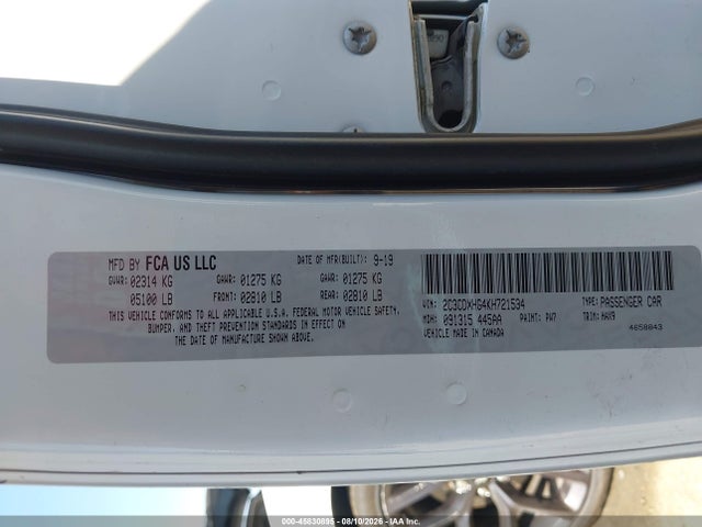Продаж на аукціоні авто 2019 Dodge Charger Gt Rwd, vin: 2C3CDXHG4KH721534, номер лоту: 45830895