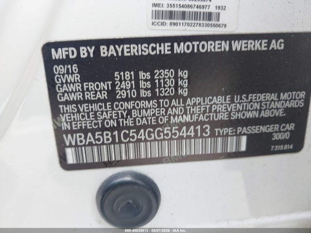 BMW 535i 2016 WBA5B1C54GG554413 Image 9