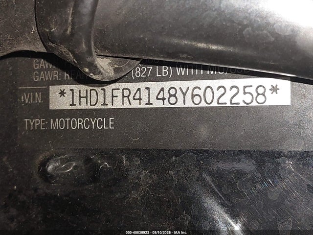 Auction sale of the 2008 Harley-davidson Flhrc, vin: 1HD1FR4148Y602258, lot number: 45830923