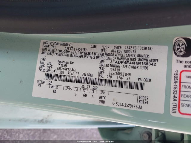 Ford FIESTA SE 2017 3FADP4EJ4HM168342 Image 9