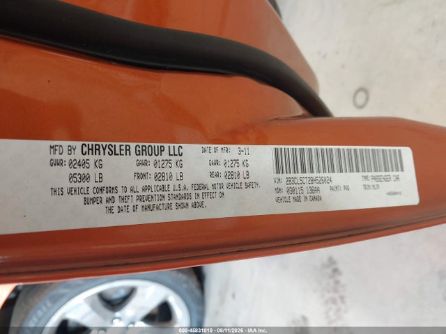 Aukcja sprzedaży 2011 Dodge Charger R/t, vin: 2B3CL5CT2BH526024, numer aukcji: 45831010