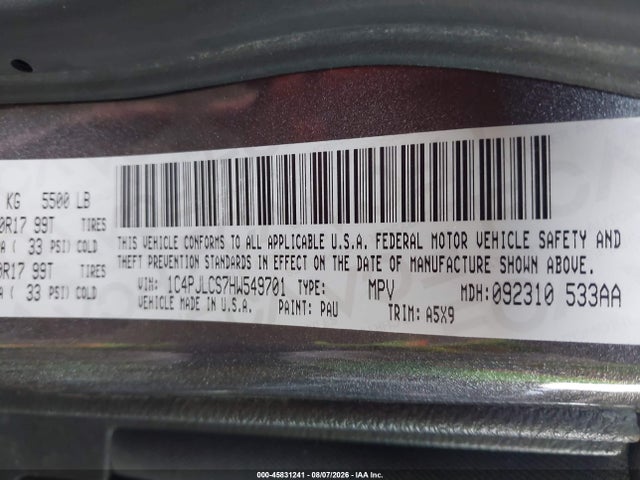 Jeep Cherokee Latitude 2017 1C4PJLCS7HW549701 Image 9