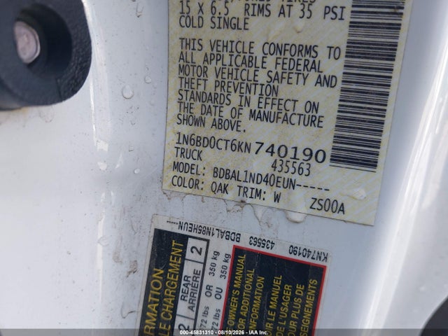 Nissan FRONTIER S 2019 1N6BD0CT6KN740190 Image 9