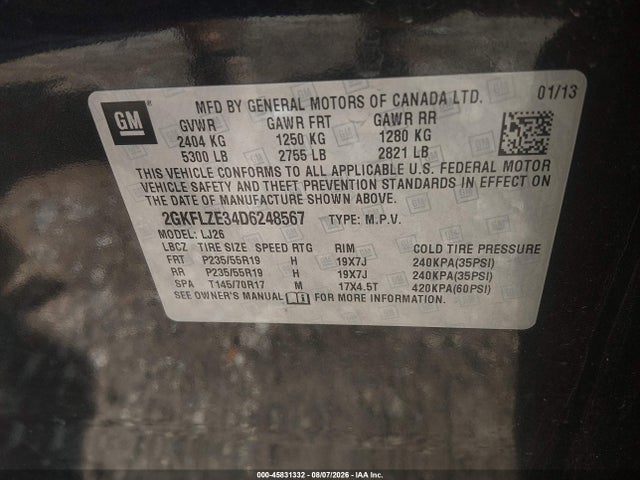 Продаж на аукціоні авто 2013 Gmc Terrain Denali, vin: 2GKFLZE34D6248567, номер лоту: 45831332