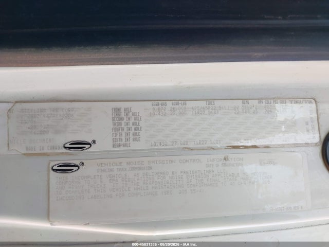 Aukcja sprzedaży 2007 Sterling Truck Lt 9500, vin: 2FZHAZCV87AX82206, numer aukcji: 45831336