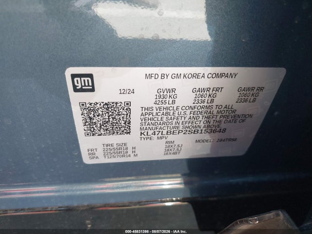 Продаж на аукціоні авто 2025 Buick Envista Sport Touring Fwd, vin: KL47LBEP2SB153648, номер лоту: 45831398