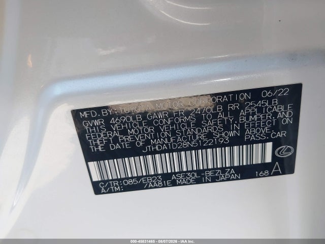 JTHDA1D28N5122193 Lexus IS 300