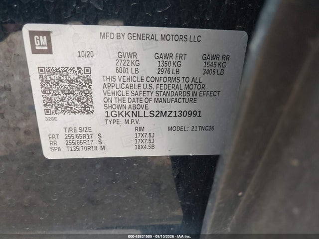 2021 Gmc Acadia Awd At4 მანქანა იყიდება აუქციონზე, vin: 1GKKNLLS2MZ130991, აუქციონის ნომერი: 45831505