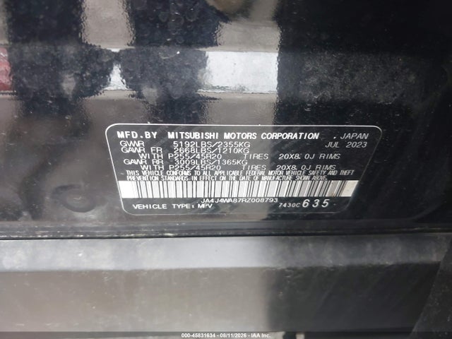 JA4J4WA87RZ008793 Mitsubishi Outlander Sel 2.5 S-awc