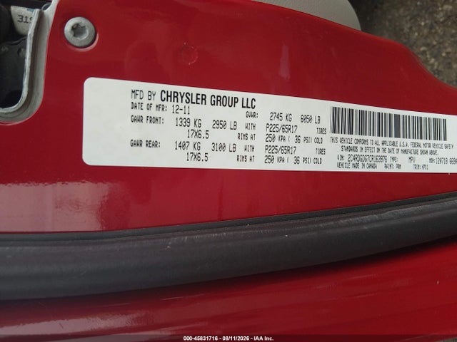 Продажа на аукционе авто 2012 Dodge Grand Caravan Crew, vin: 2C4RDGDG7CR163976, номер лота: 45831716