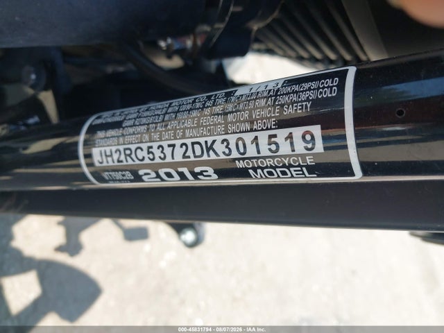 2013 Honda Vt750 C2b მანქანა იყიდება აუქციონზე, vin: JH2RC5372DK301519, აუქციონის ნომერი: 45831794