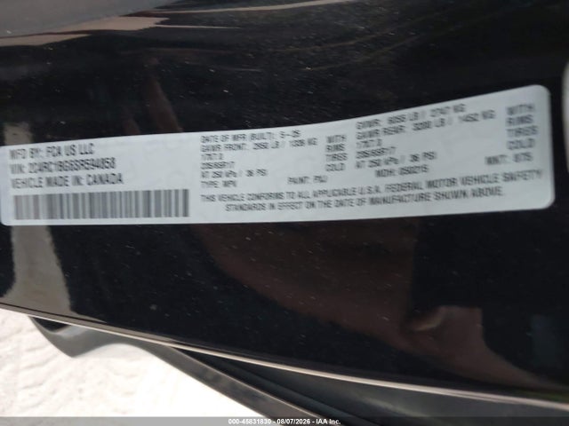 Aukcja sprzedaży 2025 Chrysler Pacifica Select, vin: 2C4RC1BG6SR594858, numer aukcji: 45831830