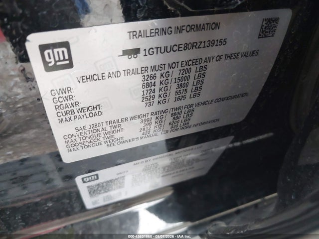 Продажа на аукционе авто 2024 Gmc Sierra 1500 4wd  Short Box Elevation With 3sb, vin: 1GTUUCE80RZ139155, номер лота: 45831860