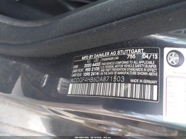 45831865 :رقم المزاد ، WDDGF4HB6DA871503 vin ، 2013 Mercedes-benz C 250 Sport مزاد بيع