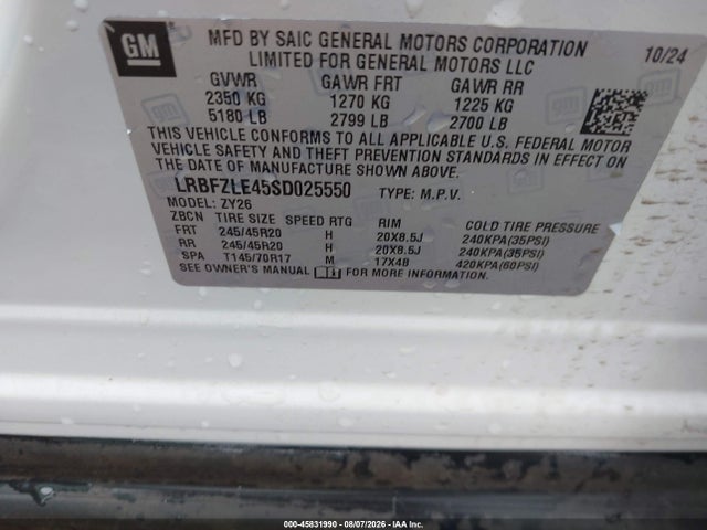 Aukcja sprzedaży 2025 Buick Envision Sport Touring Awd, vin: LRBFZLE45SD025550, numer aukcji: 45831990