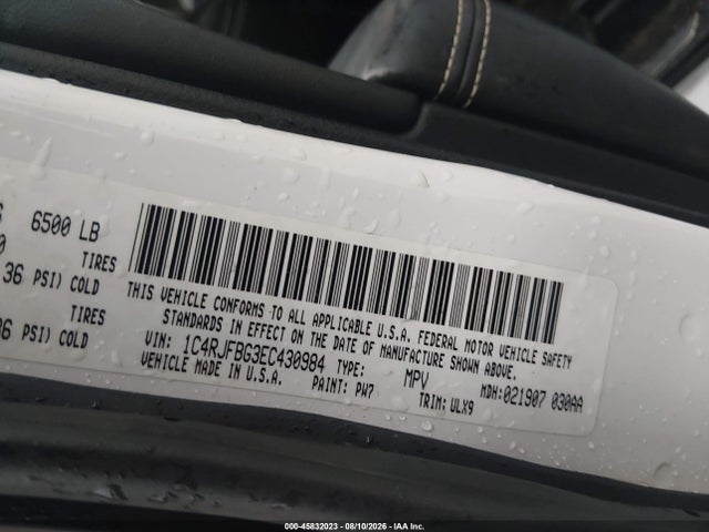 Aukcja sprzedaży 2014 Jeep Grand Cherokee Limited, vin: 1C4RJFBG3EC430984, numer aukcji: 45832023
