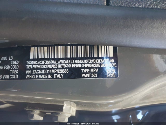 Aukcja sprzedaży 2021 Jeep Renegade Limited 4x4, vin: ZACNJDD14MPN28683, numer aukcji: 45832025