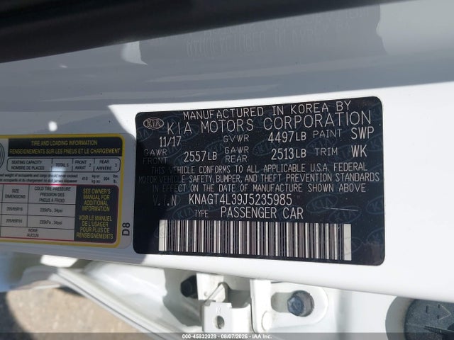 Продажа на аукционе авто 2018 Kia Optima Lx, vin: KNAGT4L39J5235985, номер лота: 45832028