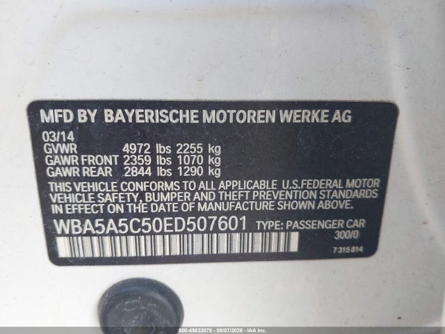 Auction sale of the 2014 Bmw 528i, vin: WBA5A5C50ED507601, lot number: 45832078