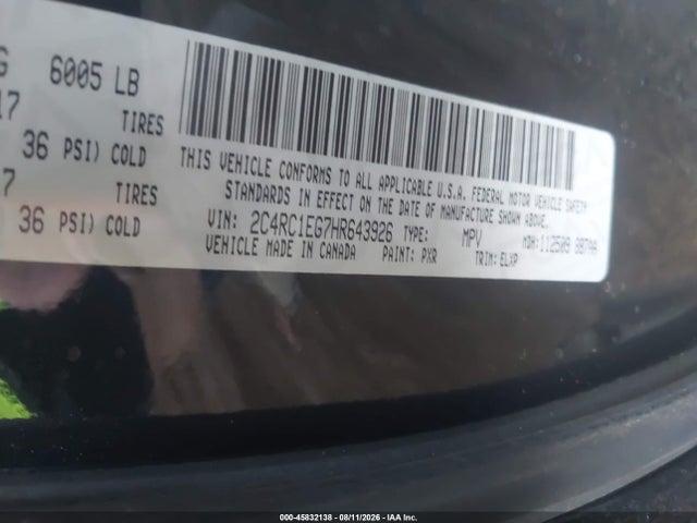 Chrysler Pacifica Touring-l Plus 2017 2C4RC1EG7HR643926 Image 9