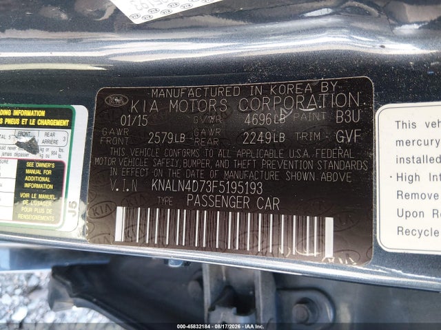 KIA Cadenza Premium 2015 KNALN4D73F5195193 Image 9