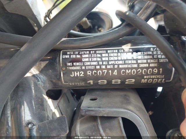 Aukcja sprzedaży 1982 Honda Vf750 C, vin: JH2RC0714CM020091, numer aukcji: 45832373