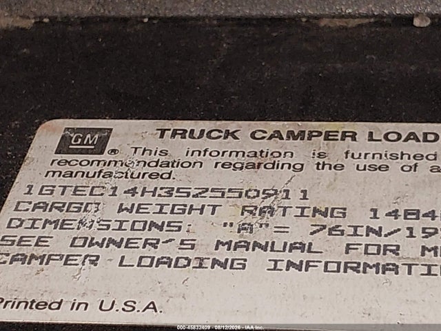 Aukcja sprzedaży 1995 Gmc Sierra C1500, vin: 1GTEC14H3SZ550911, numer aukcji: 45832409