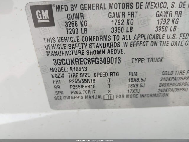 Chevrolet Silverado 1500 Lt 2015 3GCUKREC8FG309013 Image 9