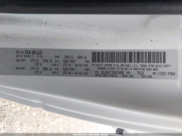 Aukcja sprzedaży 2019 Ram 1500 Classic Tradesman  4x2 8' Box, vin: 3C6JR6DT7KG510899, numer aukcji: 45832470