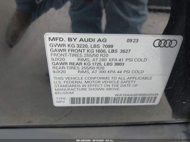 Продаж на аукціоні авто 2024 Audi Q8 E-tron Premium Plus Quattro, vin: WA15AAGE0RB033439, номер лоту: 45832490