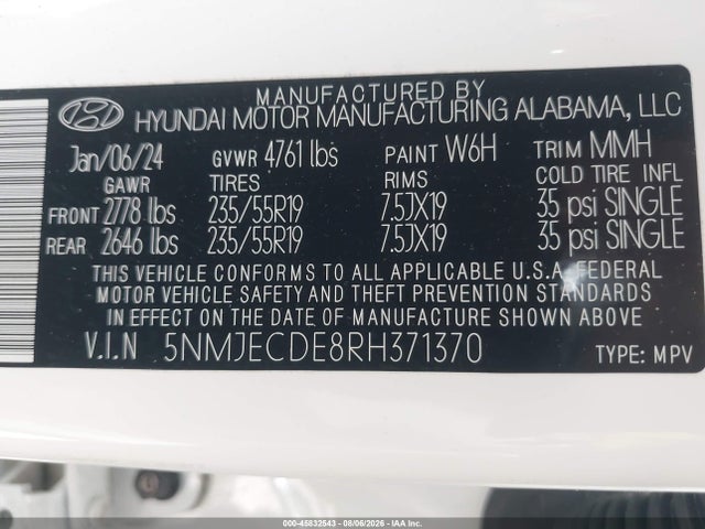 Hyundai Tucson Limited 2024 5NMJECDE8RH371370 Image 9