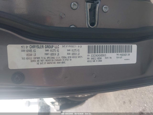 45832550 :رقم المزاد ، 2C3CCAKG4EH265015 vin ، 2014 Chrysler 300c Awd مزاد بيع