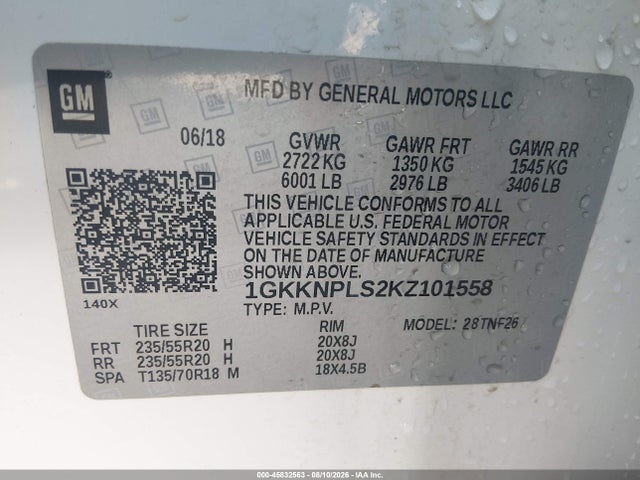 Продажа на аукционе авто 2019 Gmc Acadia Denali, vin: 1GKKNPLS2KZ101558, номер лота: 45832563