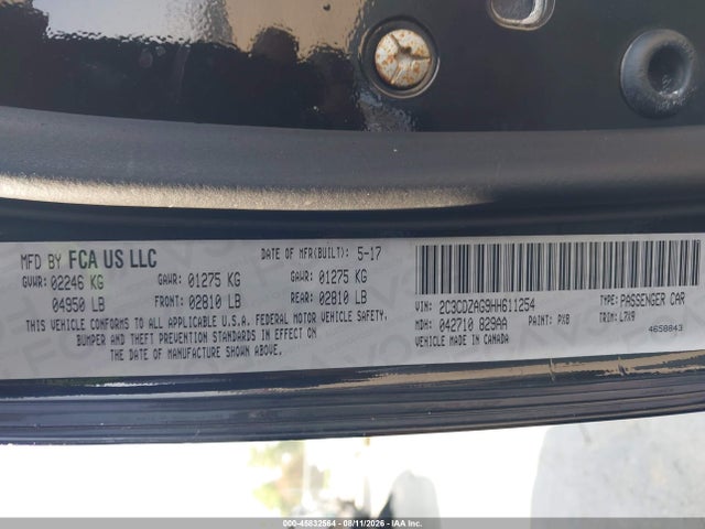 Aukcja sprzedaży 2017 Dodge Challenger Sxt, vin: 2C3CDZAG9HH611254, numer aukcji: 45832564