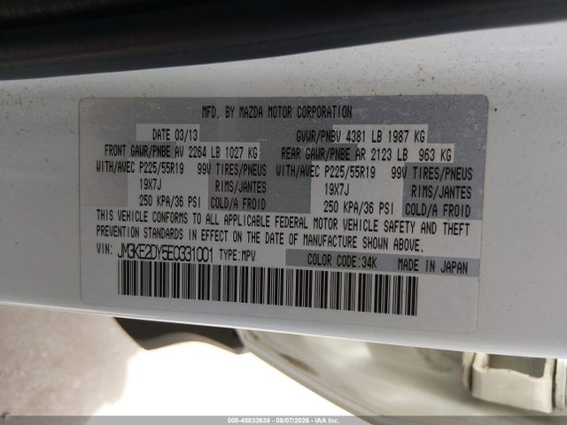 JM3KE2DY5E0331001 Mazda Cx-5 Grand Touring