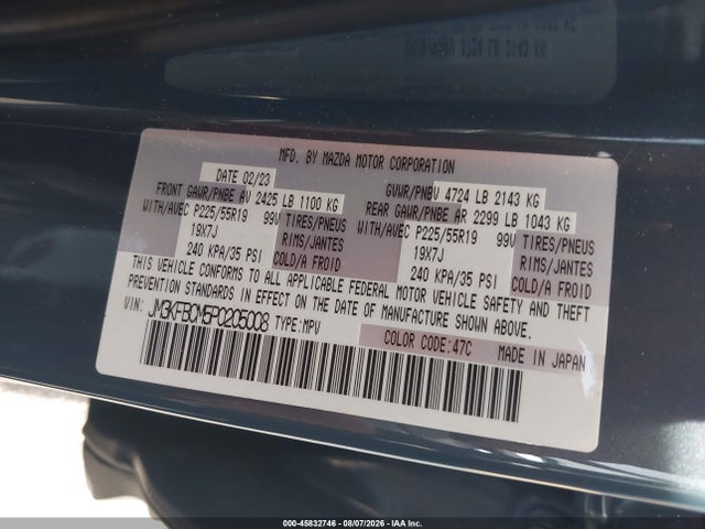 Aukcja sprzedaży 2023 Mazda Cx-5 2.5 S Carbon Edition, vin: JM3KFBCM5P0205008, numer aukcji: 45832746