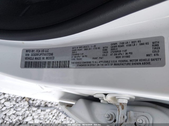 Продаж на аукціоні авто 2026 Ram 1500 Laramie  4x4 5'7 Box, vin: 3C6SRFJP7T4177246, номер лоту: 45832763