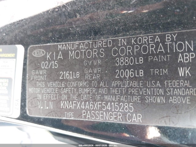 KIA FORTE LX 2015 KNAFX4A6XF5415285 Image 9