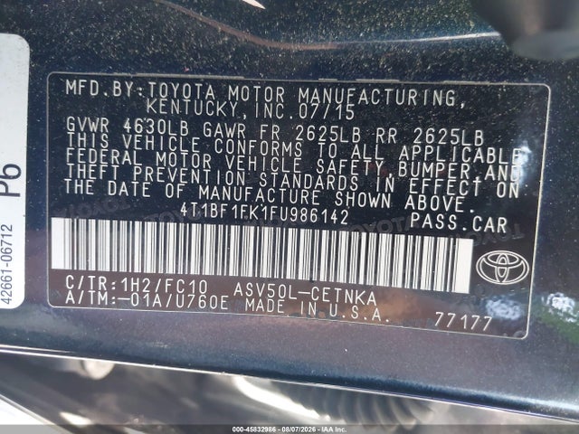 Toyota CAMRY LE 2015 4T1BF1FK1FU986142 Image 9