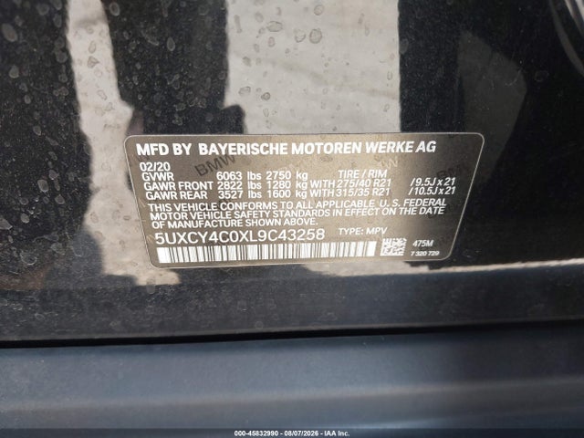 Aukcja sprzedaży 2020 Bmw X6 Sdrive40i, vin: 5UXCY4C0XL9C43258, numer aukcji: 45832990