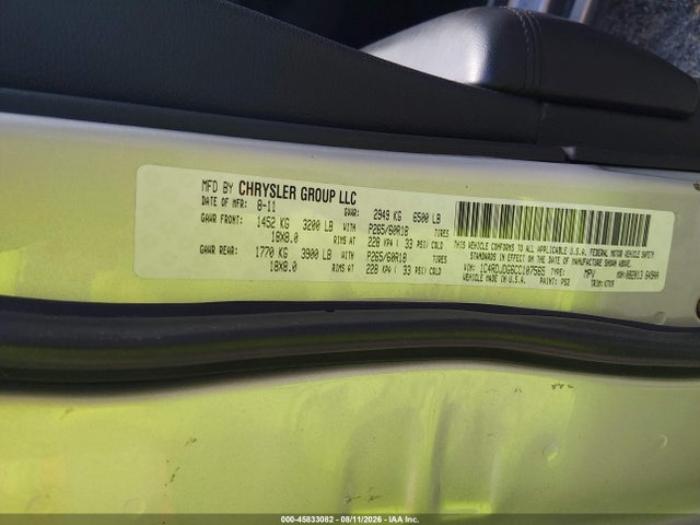 2012 Dodge Durango Crew მანქანა იყიდება აუქციონზე, vin: 1C4RDJDG6CC107565, აუქციონის ნომერი: 45833082