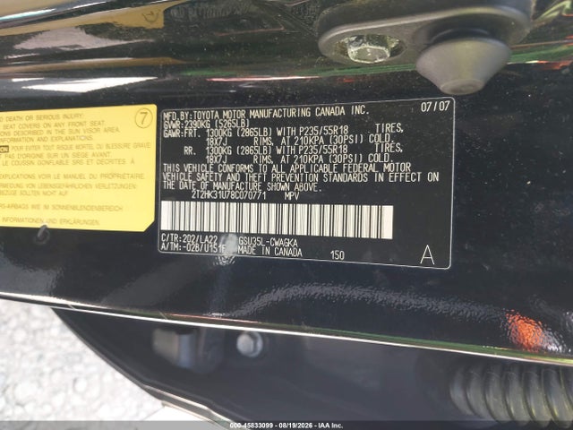 Aukcja sprzedaży 2008 Lexus Rx 350, vin: 2T2HK31U78C070771, numer aukcji: 45833099