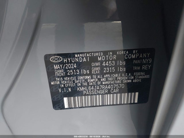 Hyundai SONATA SEL 2024 KMHL64JA7RA407570 Image 9
